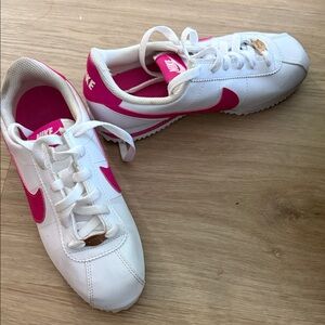 Nike White and Hot Pink Athletic Shoes